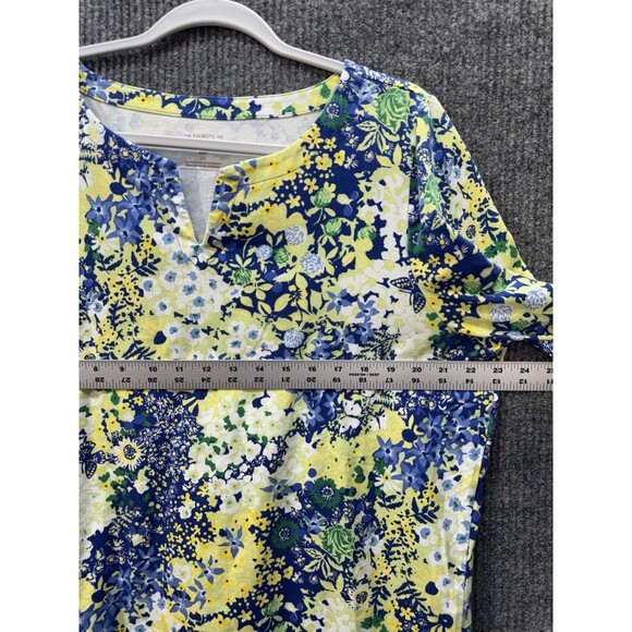 Talbots ‘The Talbots Tee’ Shirt Size 2X Butterfly Garden Short Sleeve Split Neck - Picture 7 of 8